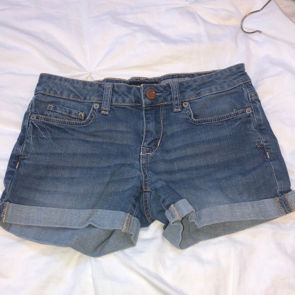 blue denim shorts